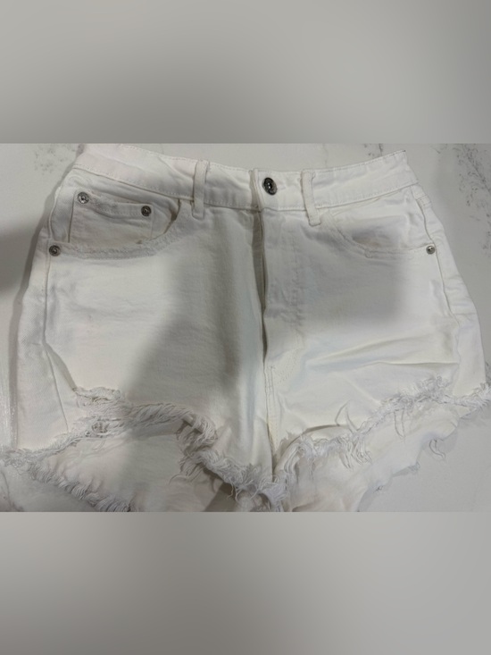 Zara Pants - Zara White Distressed Denim Jean Shorts